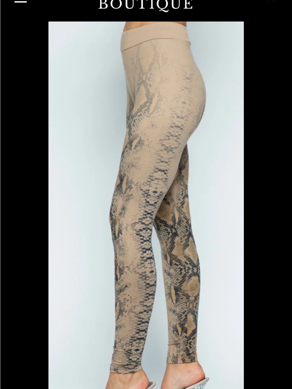 Vocal Beige Snake-Print Leggings